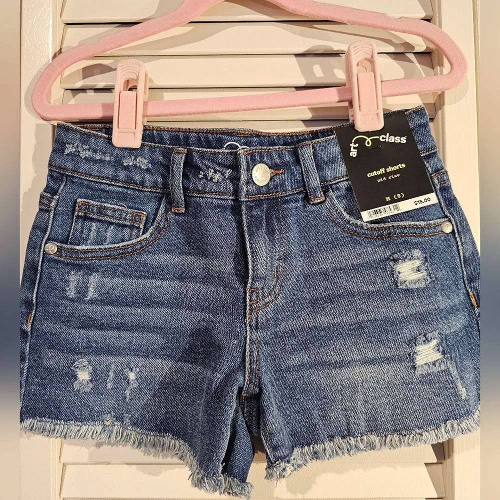 Girls Denim Shorts, Size M